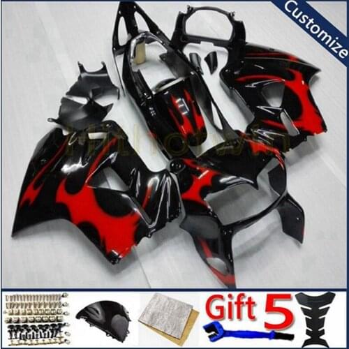 Bodywork kit motorcycle fairing For VFR800 1998 1999 2000 2001 VFR 800 ABS plastic Fairing kit red flames
