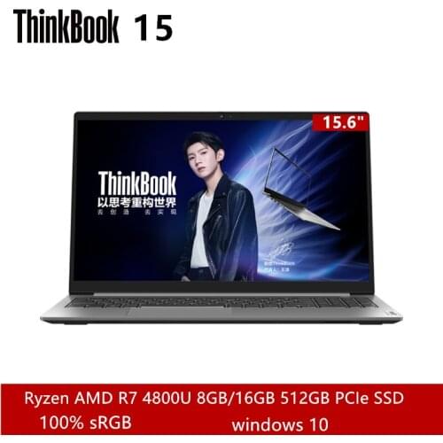 Lenovo ThinkBook 15" 2021 NEW Laptop Ryzen AMD R7 4800U 8GB/16GB 512GB PCIe SSD 100% sRGB FHD Screen Low Blue Light PC Notebook