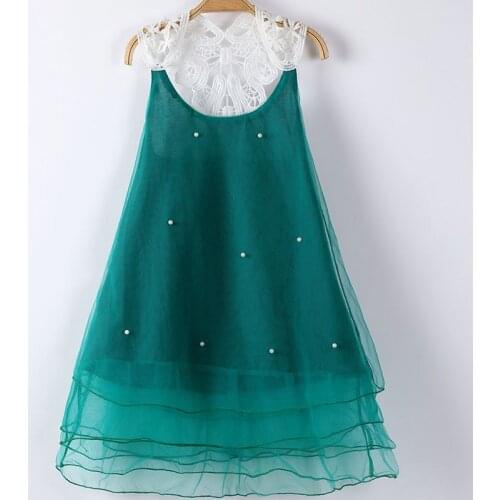 Kid Girls Summer Chiffon Sleeveless Halter Dress 2020 Hot Sales Girls Casual Style Breathable Pink Green Princess Dresses 2-10Y