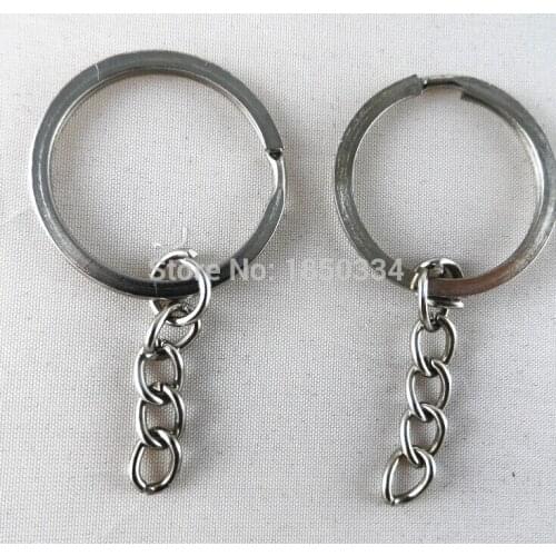 HOT Wholesale 50PCS Vintage Silvers Split Key Rings Chains Charms Keychain Fashion For Car Key Ring Accessories D2
