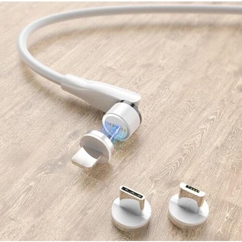 3A Data Magnetic USB Cable Fast Charging Type C 540 Rotation Android Micro Magnet Cable For iPhone 11 Plus Samsung Xiaomi