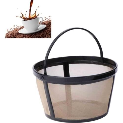 Reusable 10-12 Cup Coffee Filter Basket-style Permanent Metal Mesh Tool BPA Free