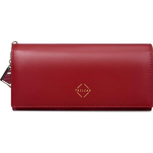 New Wallet Womens Simple Fashion Long Multi Card Slots Wallet Lady Hand-Clutch Wallet Soft Leather Phone Purse Bag