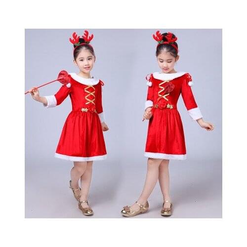 New 3-10 year old children Christmas costume performance stage dress up girls baby Christmas costumes