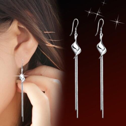 Charming Jewelery Accessories Silver Plated Exaggerated Twisted Tassel Woman Earrings EAR-0617