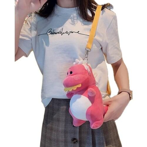 Wholesale 6pcs/lot New 25cm Cartoon Animal Dinosaur Stuffed Toy Plush Backpack Small Bag for Girls