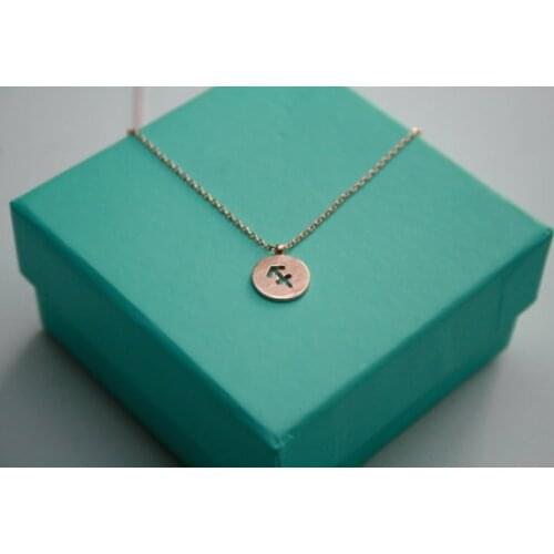 10PCS- Sagittarius Necklace Signs Zodiac Constellation Necklace Horoscope Astrology Disc Anchor Necklaces Coin Jewelry