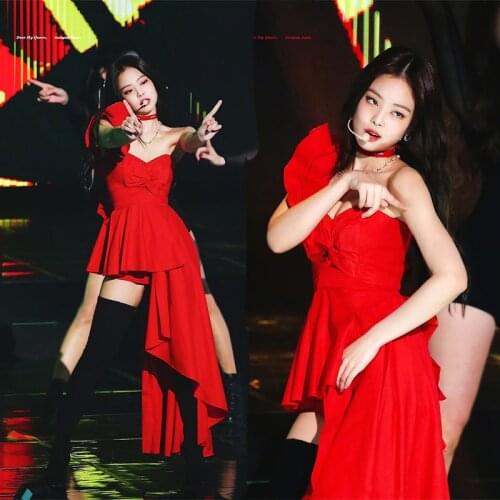 New Red Irregular Jazz Dance Costume Sexy DJ Female Singer Stage Performance Clothing Nightclub Bar Pole Dance Clothes DWY2037