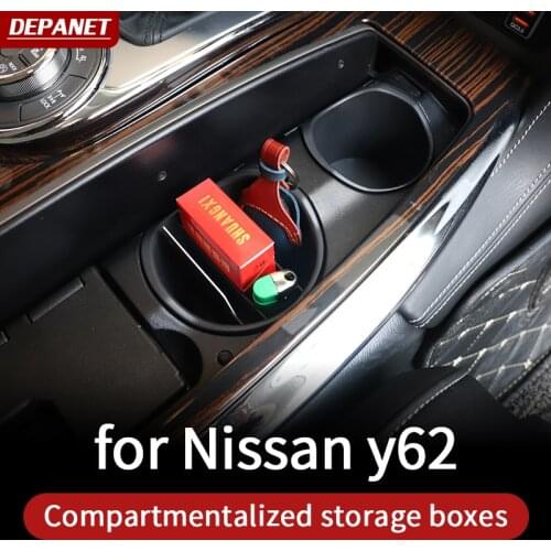 Cup holder storage box for nissan y62 storage box patrol nissan patrol y62 interior accessories y62 2016 plastic