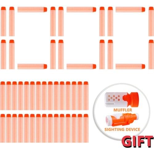 500/1000PCS Refill Bullets for Nerf Mega Toy Gun 7.2cm Soft Hollow Hole Head Darts Blasters Sighting Device for Nerf Accessories