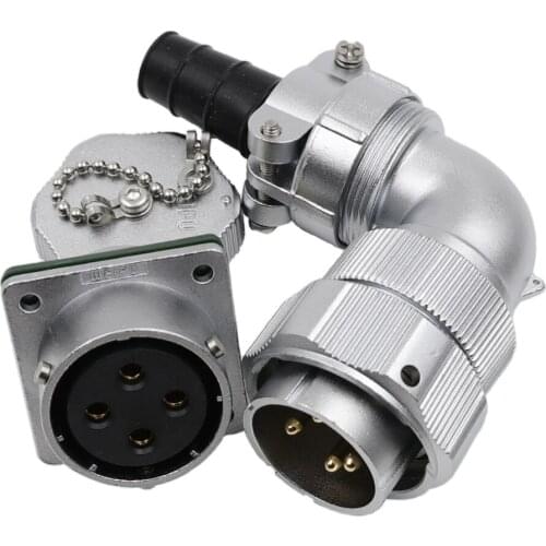 WY32 TV+Z Waterproof Electrical Panel Connector 4 6 10 11 12 13 19 Pin Right Angle Bending Solder Screw Male Plug Female Socket