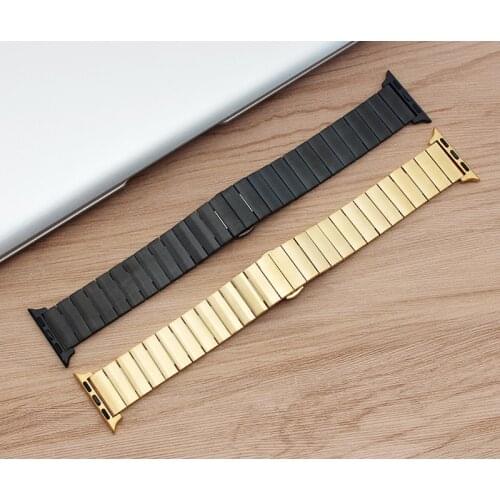 Luxury Stainless Steel Watchband for Apple Watch Series 1 2 3 4 5 38mm 40mm 42mm 44mm Strap for iWatch Bracelet Butterfly Buckle