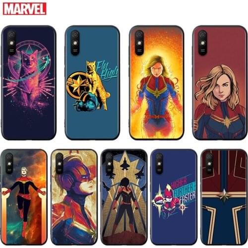 Silicone Cover Captain Marvel For Xiaomi Redmi K40 K30i K30T K30S K20 10X GO S2 Y2 Pro Ultra Black Phone Case