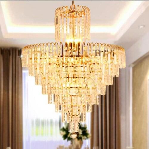 Modern minimalist luxury chandelier stylish living room bedroom chandelier led lighting fixture home lamps golden crystal lamp