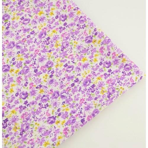 Booksew 100% Cotton Fabric Lovely Purple Flowers Style for Sewing Cloth Patchwork Crafts Tilda Doll Tecido Art Work Crafts Dress