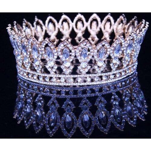 Vintage Crystal Wedding Tiaras and Crowns Queen Bridal Head Diadema Bride Headpiece Princess Women Hair Jewelry Accessories