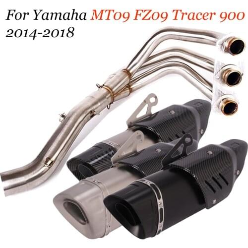 MT09 FZ09 Motorcycle Exhaust muffler contact pipe exhaust Full System Slip On For yamaha FZ-09 MT-09 MT 09 2014-2018 XSR900