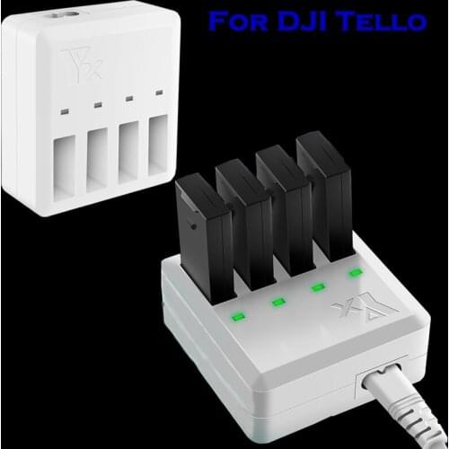 Quick Charger 4 in1 Multi Battery Charging Hub for DJI TELLO Drone Intelligent Flight Battery Charging with US/EU Plug