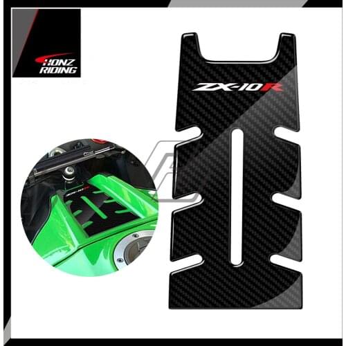 For Kawasaki ZX-10R ZX10R ZX 10R 2011-2017 3D Carbon-look Front Gas Fuel Tank Cover Protector Tank Pad