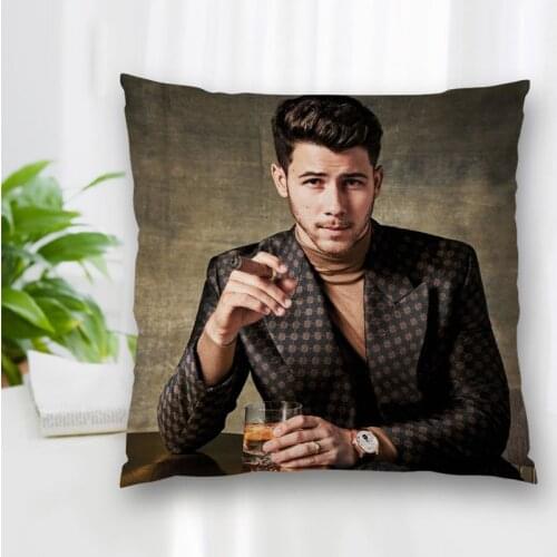 Hot Sale Custom Decorative Pillowcase Actor Nick Jonas Square Zippered Pillow Cover Best Nice Gift 20X20cm 35X35cm 40x40cm