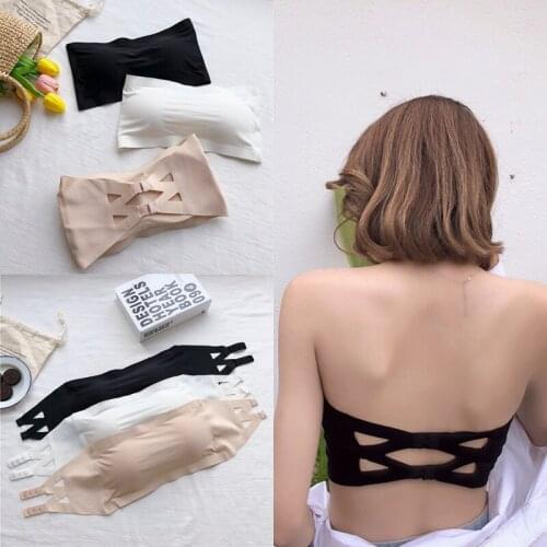 Womens Push Up Wrapped Bra Seamless Wire Free Solid Casual Strapless Bralette