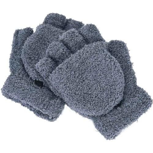 2021 Winter Warm Thickening Wool Gloves Knitted Flip Fingerless Flexible Exposed Finger Thick Gloves Mittens Men Women Glove
