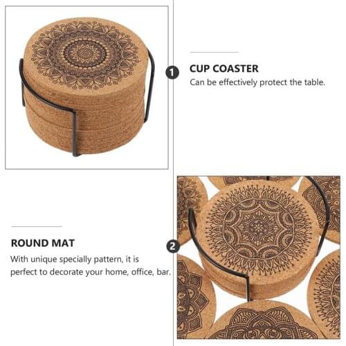 1 set Creative Nordic Mandala Design Round Shape Wooden Coasters with Rack(1*Rack and 12 Coasters) coasters in holder set