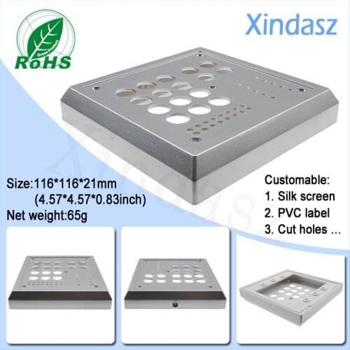10pcs/Lot Metall entrance guard shell enclosure remote Aluminum electronic enclosure 116*116*21mm 4.57*4.57*0.83inch