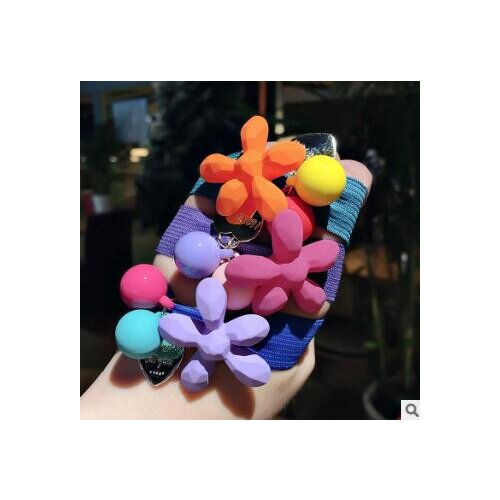 100pcs/lot DIY Multi Simple Resin Flower Hair Band Balls Candy Colore Rubber Bands Hair Styling Tools Accessories HA852