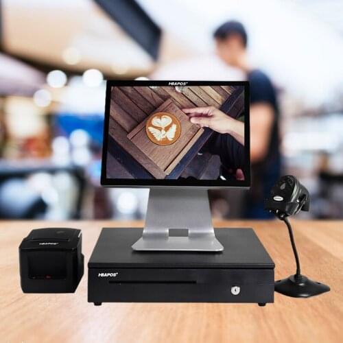 15'' capacitive touch screen Cash Register with thermal receipt printer barcode scanner cash drawer All in one Pos Systerm