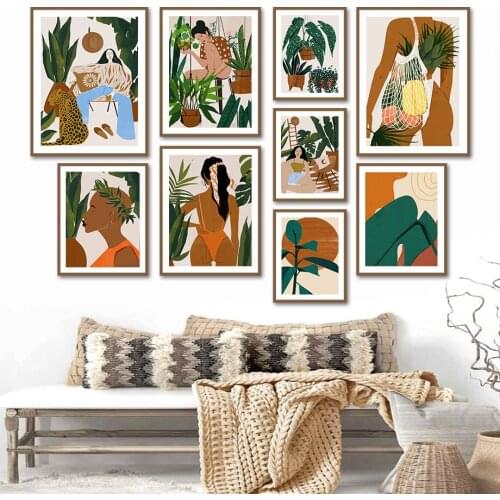 Abstract Black Girl African Illustration Wall Art Canvas Painting Nordic Posters And Prints Wall Pictures For Living Room Decor