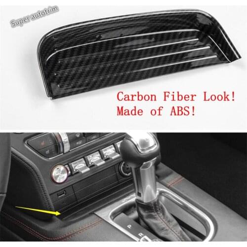 Lapetus Accessories Interior Center Control Gear Shift Container Box Panel Cover Trim Fit For Ford Mustang 2015 - 2020 ABS