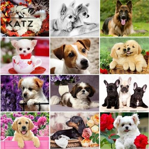 Diamond Painting Animals Dog Embroidery Crossing Pet Diy Diamond Mosaic Art Gift Pet Portrait Cross Stitch Home Decoration