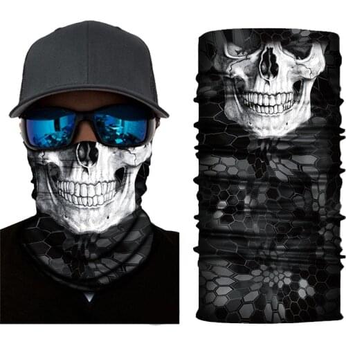 Seamless Balaclava Magic Scarf Neck Face Cover Ghost Skull Skeleton Head Bandana Shield Headband Headwear Bandanas Men Bicycle