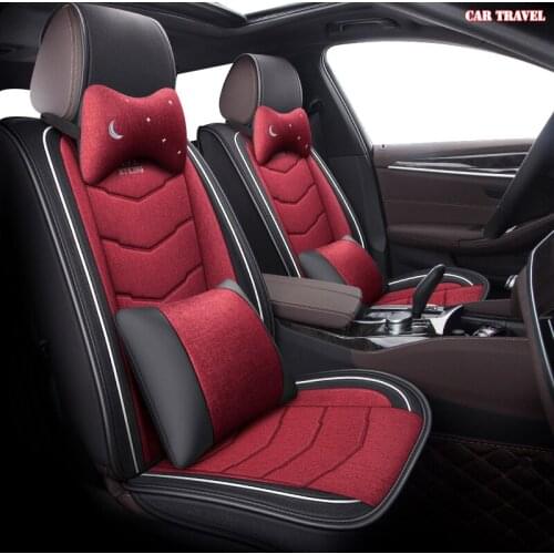 CAR TRAVEL flax car seat covers For nissan leaf x-trail t30 navara d40 almera n16 primera p12 terrano teana j32 classic car seat
