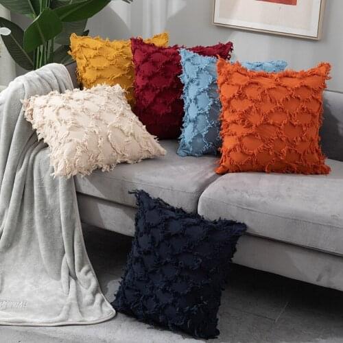 Home Pillow Case Double-sided Cotton and Linen Cut Plaid Throw Pillow Case For Sofa Car Home Decorative Pillows Cover