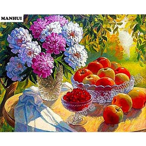 DIY Diamond Embroidery Fruit flower DIY Diamond Painting 5D Cross Stitch spuare Rhinestones Home Decor BAC057