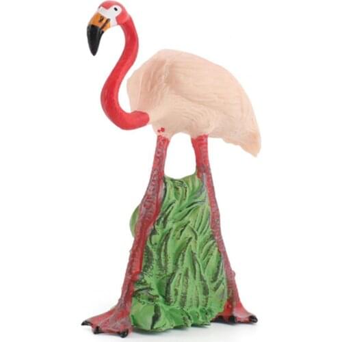 1PCS Wild Pink Flamingos FMG Animal Model Solid PVC Action Figures Phoenicopterus Pink Feather Toy For Kids Birthday Gift