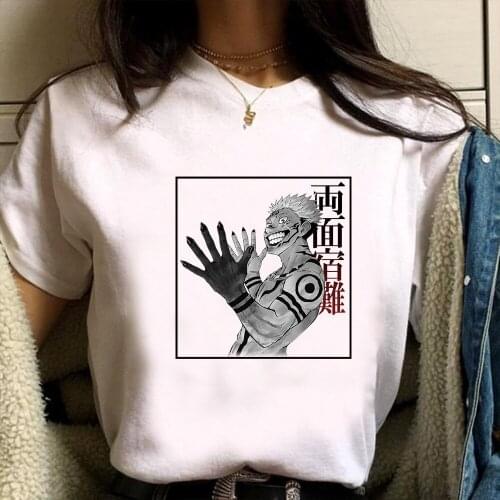Japanese Anime Jujutsu Kaisen T Shirt Men Cool Ryomen Sukuna Summer Tops Hip Hop Causal Unisex T-shirt Male
