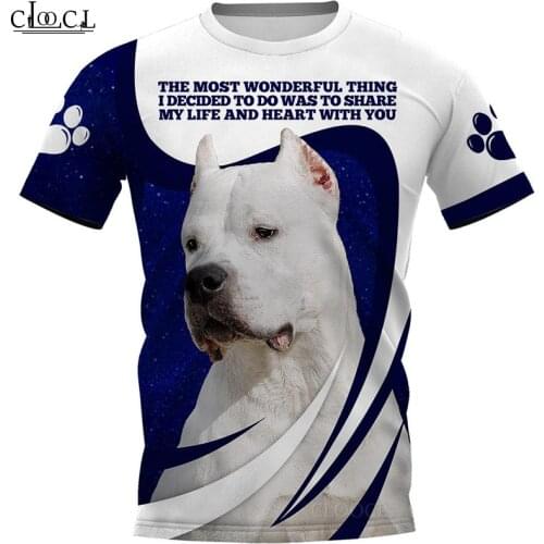 HX 2021Popular Dogo Argentino T Shirt 3D Print Tops Harajuku Hip Hop Fashion Tees Women Mens T-Shirt Clothing Drop Shipping