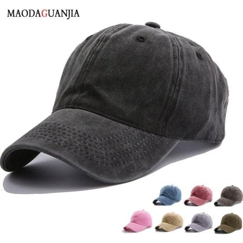 New Fashion High Quality Men Washed Cotton Baseball Cap Women Vintage Snapback Hat Adjustable Trucker Outdoor Caps Black Dad Hat