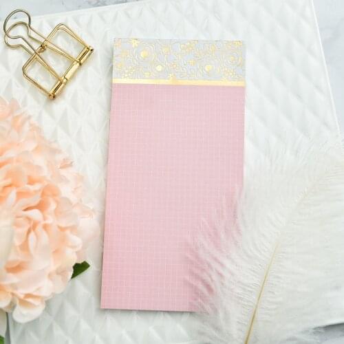 KSCRAFT 50pcs Foil Flowers Pink Notes for Scrapbooking Happy Planner/Card Making/Journaling Project