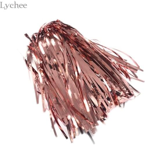 Lychee Life Colorful Rose Gold Foil Fringe Backdrop Lace Ribbon For DIY Handmade Sewing Accessory Home Hanging