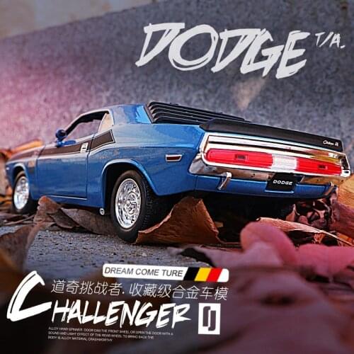 1:24 Scale Classic Metal Diecast Toy Car Model 1970 Dodge Challenger T/A Alloy Model Car Boys Toys For Childrens Gift Collection