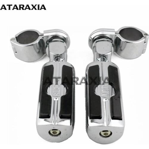 Motorcycle Pegs Highway Engine Crash Bar Guard Clamp 32MM Foot Peg Clamp Footrests Mount Rubber For Harley Chopper Bobber Custom
