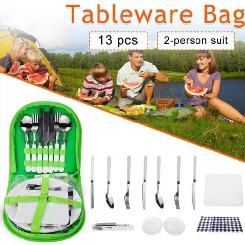Cutlery Set Tableware Fishing Shoulder Bag Outdoor Picnic Tool Set For Camping Park Dinner Boarding Trip For Adult And Kids