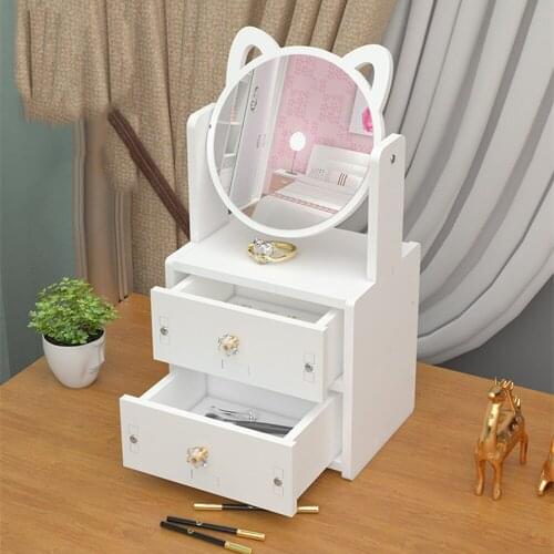 Table Mirror Storage Makeup table Mirror with Drawer Dressing Table Mirrors for Bedroom Beauty Cosmetic Mirror Jewelry Mirrors