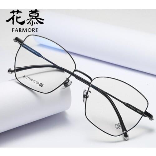 Customizable New Trendy Mens Retro Womens/Pure Titanium Glasses Rim Ch5177
