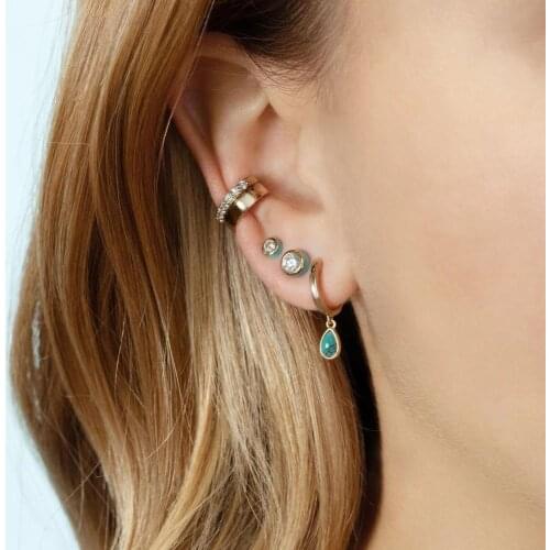 2021 new minimal delicate danity 925 sterling silver jewelry red blue black enamel bezel cz stud earring 925