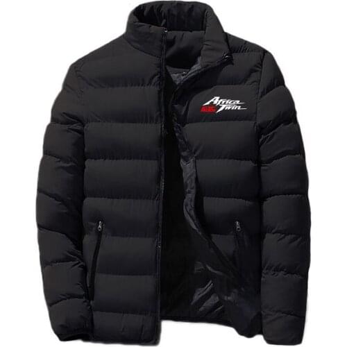 Africa Twin Crf 1000 L Print New Jackets Zipper Cotton Clothing Winter Snowy Day Warm Classic Male Tops Coats Hooded Jacket